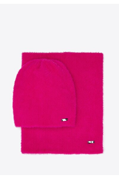 Wittchen Women's Winter Set Made of Soft Knit Pink Polyester