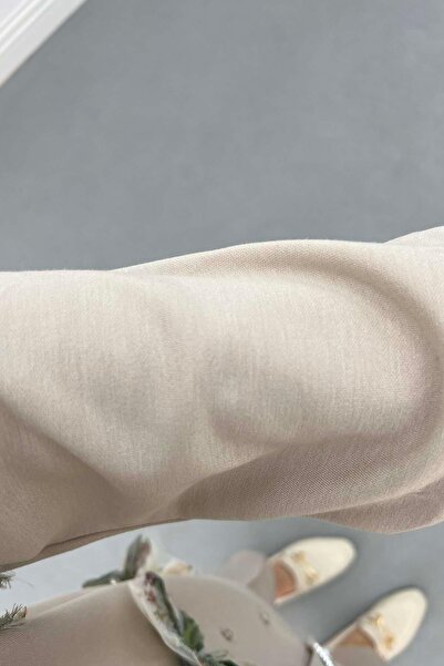 Pardesü Dünyası Tül Çiçekli Taşlı Hırka Bej