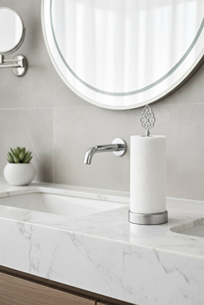 AA HomeLight Towel Holder Napkin Holder Silver Metal Stylish Modern Decorative