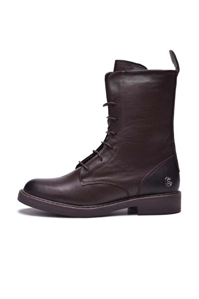 Gusse Aurelia Women's Khaki Leather Boots 263402