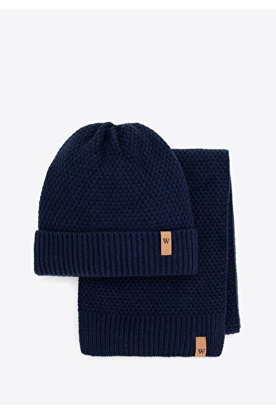 Wittchen Set de iarnă bărbătesc, țesătură groasă, bleumarin, acril