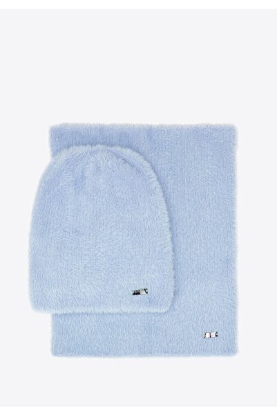 Wittchen Women's Winter Set Made of Soft Knitwear, Light Blue, Light Blue Polyester