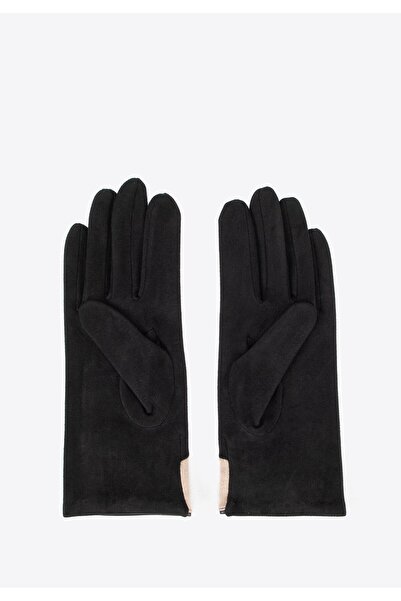 Wittchen Women's Gloves with Bow, Black and Beige, Black and Beige Polyester