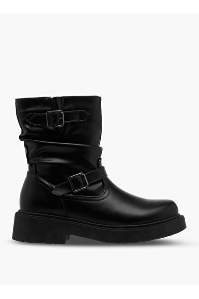 Flora Bella by Shoexpress حذاء نسائي بكعب يصل إلى الكاحل مع سحاب