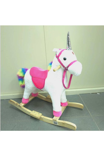 Krista Unicorn rocking chair Rainbow, plush, white