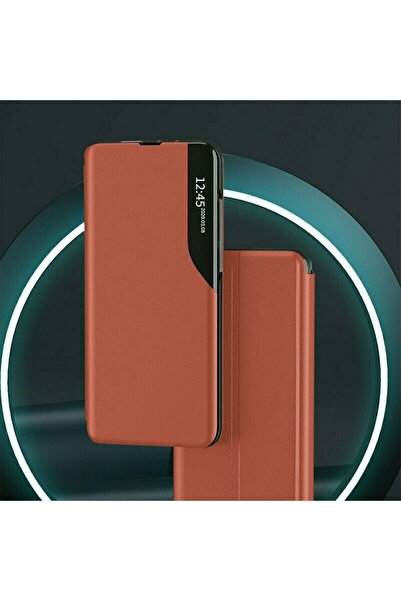 Techsuit Samsung Galaxy A51 4G Leather View Flip Book Case - Orange