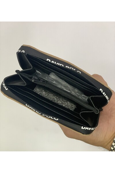 PurpleART Women's Written Zipper Polo Embroidered Mini Wallet 8X13Cm