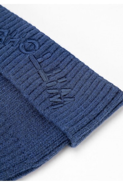 Wittchen Men's Winter Hat with Embroidered Logo, Navy Blue, Acrylic