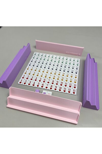 ASRIN Ev Teknolojileri Tozpembe-Lila Çift Renkli Okey Takımı ( Kız Neşesi )