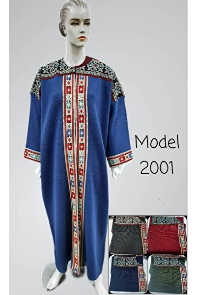 Dr Fashion Women's winter embroidered abaya, black