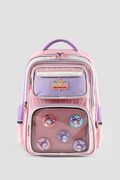 ÇÇS Girl's Primary School Backpack with Pink Accessories