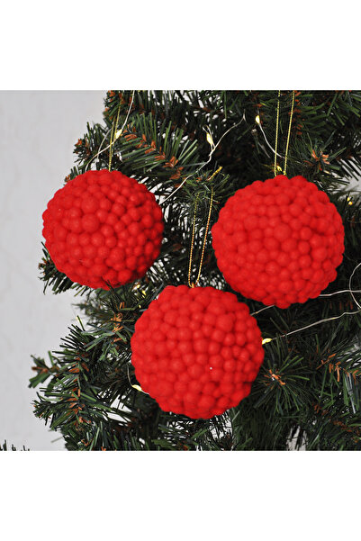 EXİZTİCARET 8cm Christmas Tree Decoration Ball 3-Piece Pvc Box - Model 7