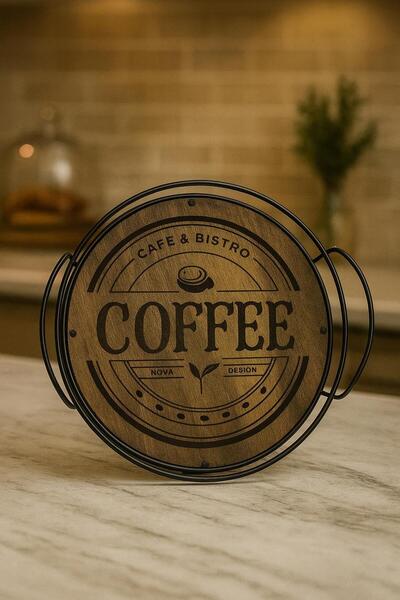 Zarif Home YUVARLAK AHŞAPLI SUNUM TEPSİ