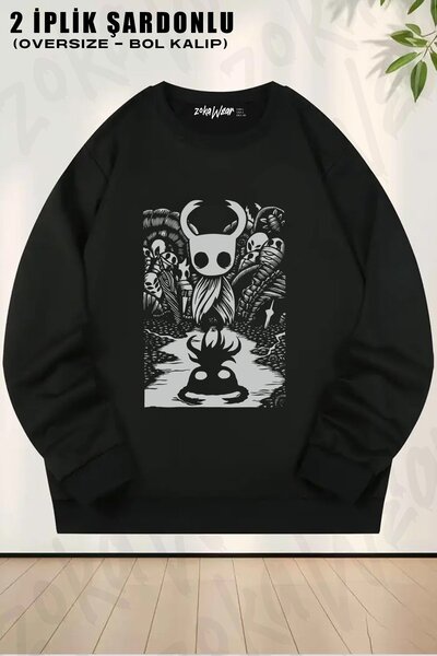 ZOKAWEAR Hanorac oversized unisex cu imprimeu Ghost Knight Graphic Art și gul...