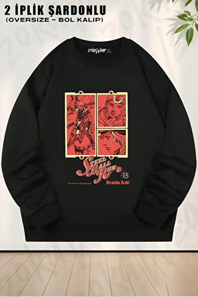 ZOKAWEAR سويت شيرت برقبة دائرية للجنسين من Jojo's Bizarre Adventure Steel Bal...