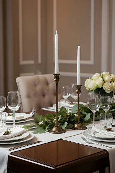 AA HomeLight 2’li Eskitme Mumluk Takımı, Dekoratif Ev Aksesuarı Paslanmaz Şam...