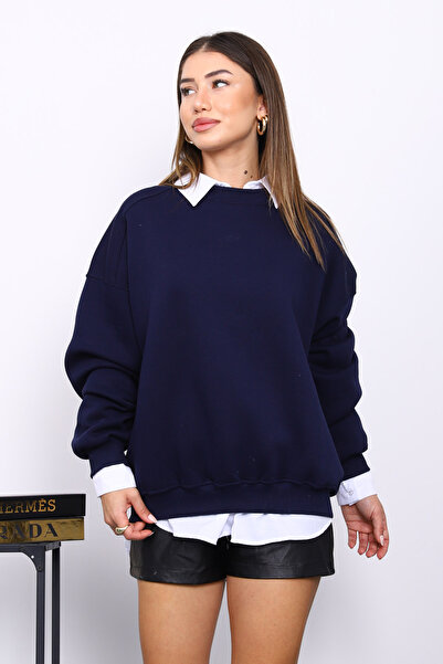 İmajButik Μπλουζάκι με λαιμόκοψη Navy Blue Bicycles με τρεις κλωστές