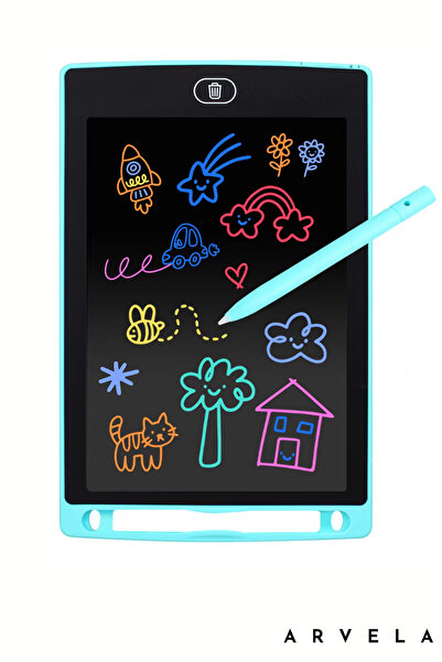 Arvela Çocuklar İçin 8.5 İnç LCD Çizim Tableti – Renkli Ekranlı, Kalemli, Sil...