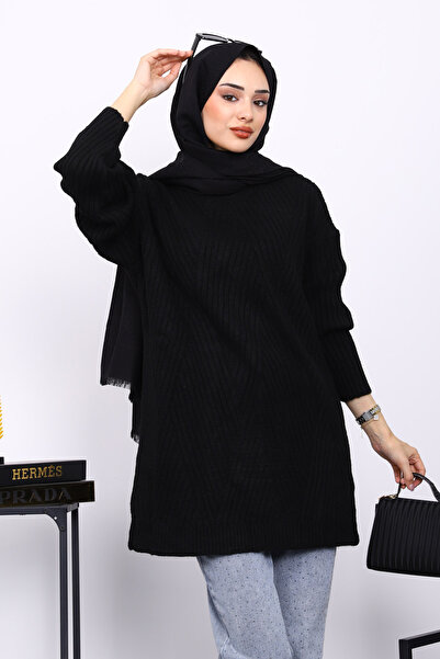 İmajButik Black Crew Neck Knitwear Sweater