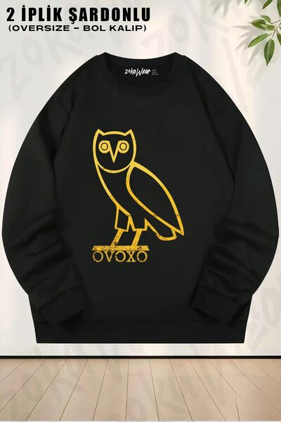 ZOKAWEAR Unisex The Drake Gold cu imprimeu supradimensionat guler rotund Swea...