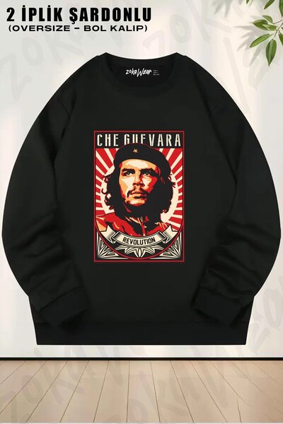 ZOKAWEAR Unisex Che Guevara Viva La Revolución cu imprimeu supradimensionat g...