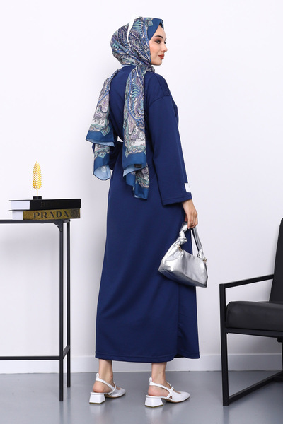 İmajButik Μπλε ναυτικό φόρεμα με δύο κλωστές Modal