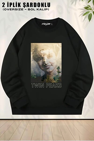 ZOKAWEAR Φούτερ Unisex Twin Peaks Laura Palmer Double Exposed Missing με τύπωμα oversized με λαιμόκοψη