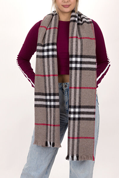 Histakı Women's Plaid Pattern Cotton Woven Shawl Scarf 70*190