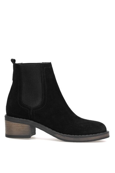 Ayakkabı Fuarı Elit Evelindra Kadın Hakiki Süet Deri Chelsea Bot Siyah