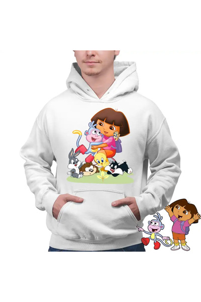 OEM Men's Hoodie Dora the Explorer Looney Tunes Taz Bugs Bunny Sylvester Tweety Baby