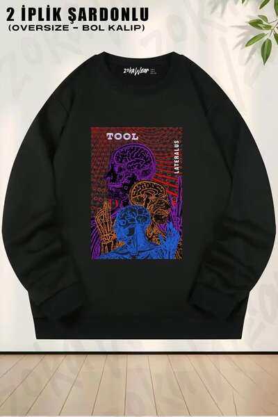 ZOKAWEAR Instrument unisex Lateralus V2 cu imprimeu supradimensionat guler ro...