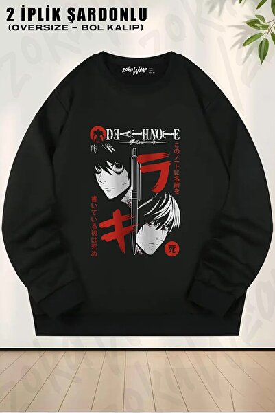ZOKAWEAR Унісекс Death Note L Character3 з принтом Oversize Світшот з велосип...