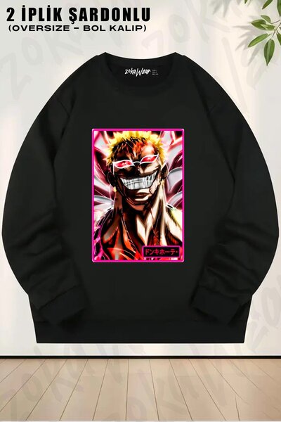 ZOKAWEAR Φούτερ Unisex Doflamingo Donquixote με τύπωμα oversized με λαιμόκοψη