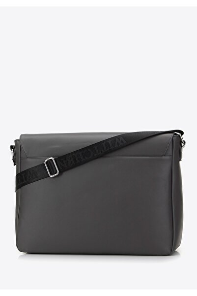 Wittchen Men's 13" Laptop Bag in Matte -Leather, Gray, Gray, -Leather
