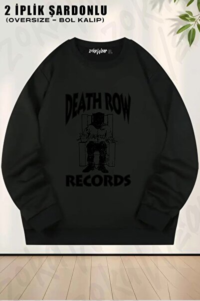 ZOKAWEAR Φούτερ Unisex Death Row Records με τύπωμα oversized με λαιμόκοψη
