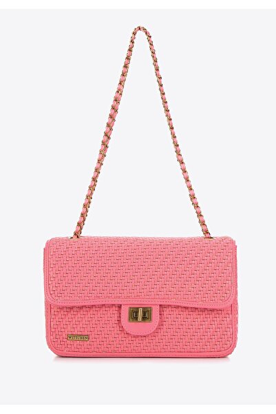 Wittchen Geantă de damă împletită cu lanț, roz prăfuit, material sintetic