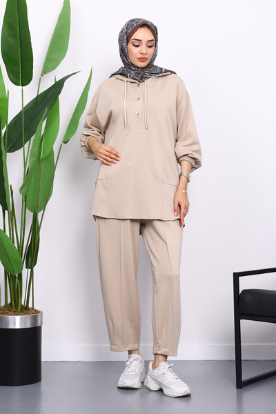 İmajButik Σετ παντελόνι με κουμπωτά πέτο από πέτρα