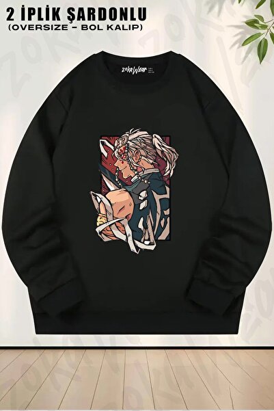 ZOKAWEAR Unisex Tengen Uzui Demon Slayer Kimetsu No Yaiba Sweatshirt Oversize...