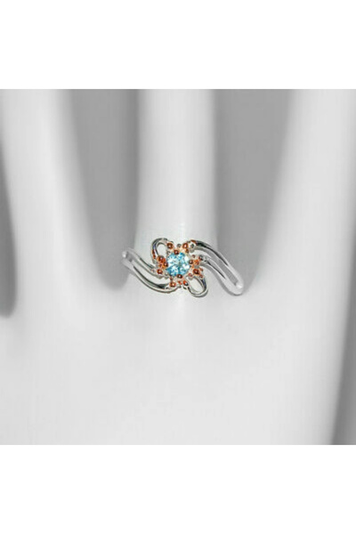 FashionBijoux Inel bijuterie din argint 925 floral cu topaz, 8