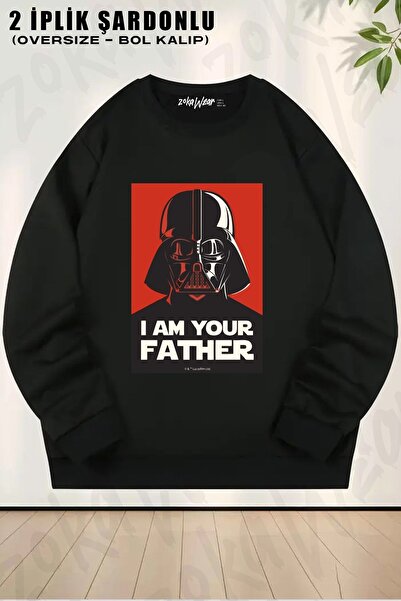 ZOKAWEAR Unisex Star Wars Darth Vader fath cu imprimeu supradimensionat guler...