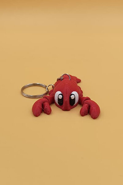 Rodopiva حلية متحركة على شكل سلطعون أحمر لحقيبة المفاتيح