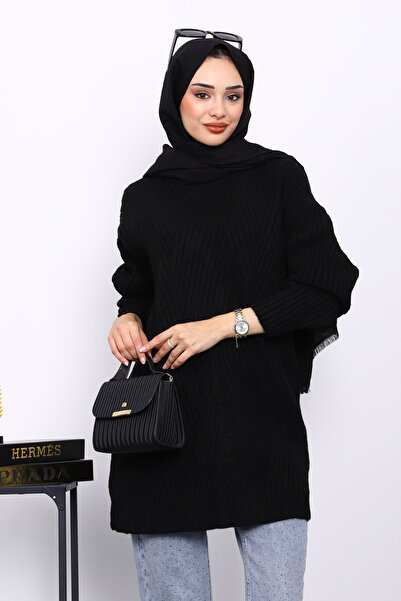 İmajButik Black Crew Neck Knitwear Sweater