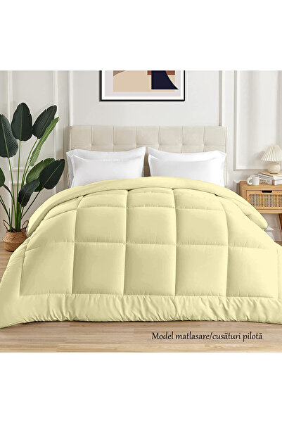 Five Store Quilted quilt with wool filling and damask cover for winter, 400 g/sqm, vanilla, 180x210 cm