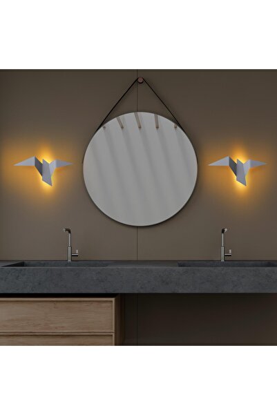 MOİRA Kuş Figür Modern Küçük Boy Led'li Aplik Gri, Duvar Led Aydınlatma 3000K Sarı Işık PACALI-13501-M