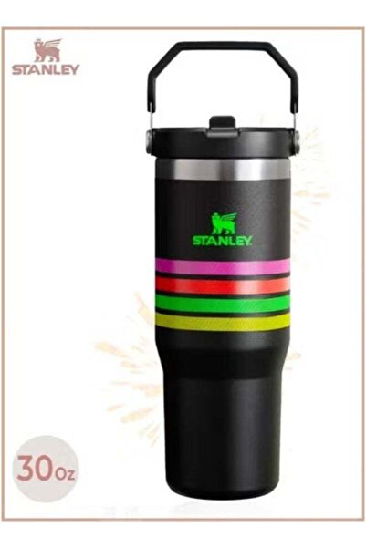 Generic Stanley IceFlow 30oz Stainless Steel Tumbler with Leak-Resistant Flip Straw Lid â€“ Black Neon Mesh