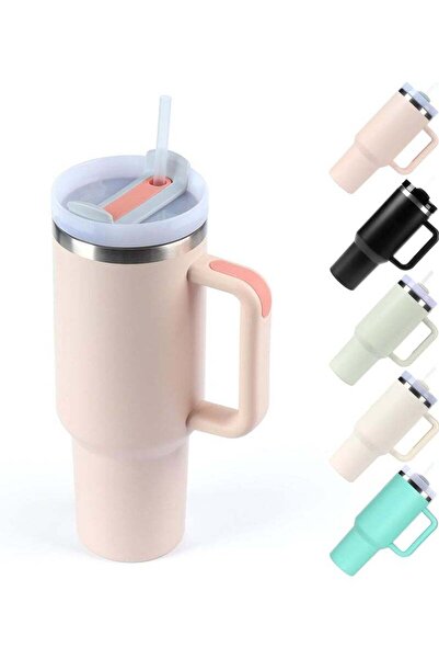 Generic Tumbler with Handle and Straw Lid, Stainless Steel Vacuum Insulated Travel Mug Water Bottle Cup for