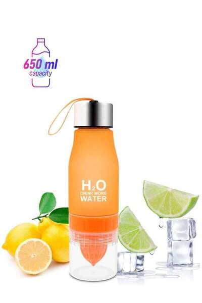 Generic H2O Lemon Water Bottle Gym Cups Fruit Infuser Squeezer Infusing Health Cup 650ml H2O Outdoor Sport
