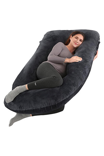 VTERLY وسائد الحمل، وسائد أمومة بطول 180 سم، وسادة للجسم بالكامل على شكل حرف U، غطاء تبريد