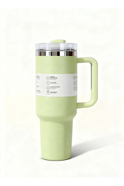 Generic Beautiful Car Cup With Handle Stainless Steel 304 Thermos Cup With Straw Car Cold Ice Cup