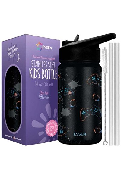 Generic ESSEN Kids Water Bottle Stainless Steel for Boys Playstation â€“ 414 ml